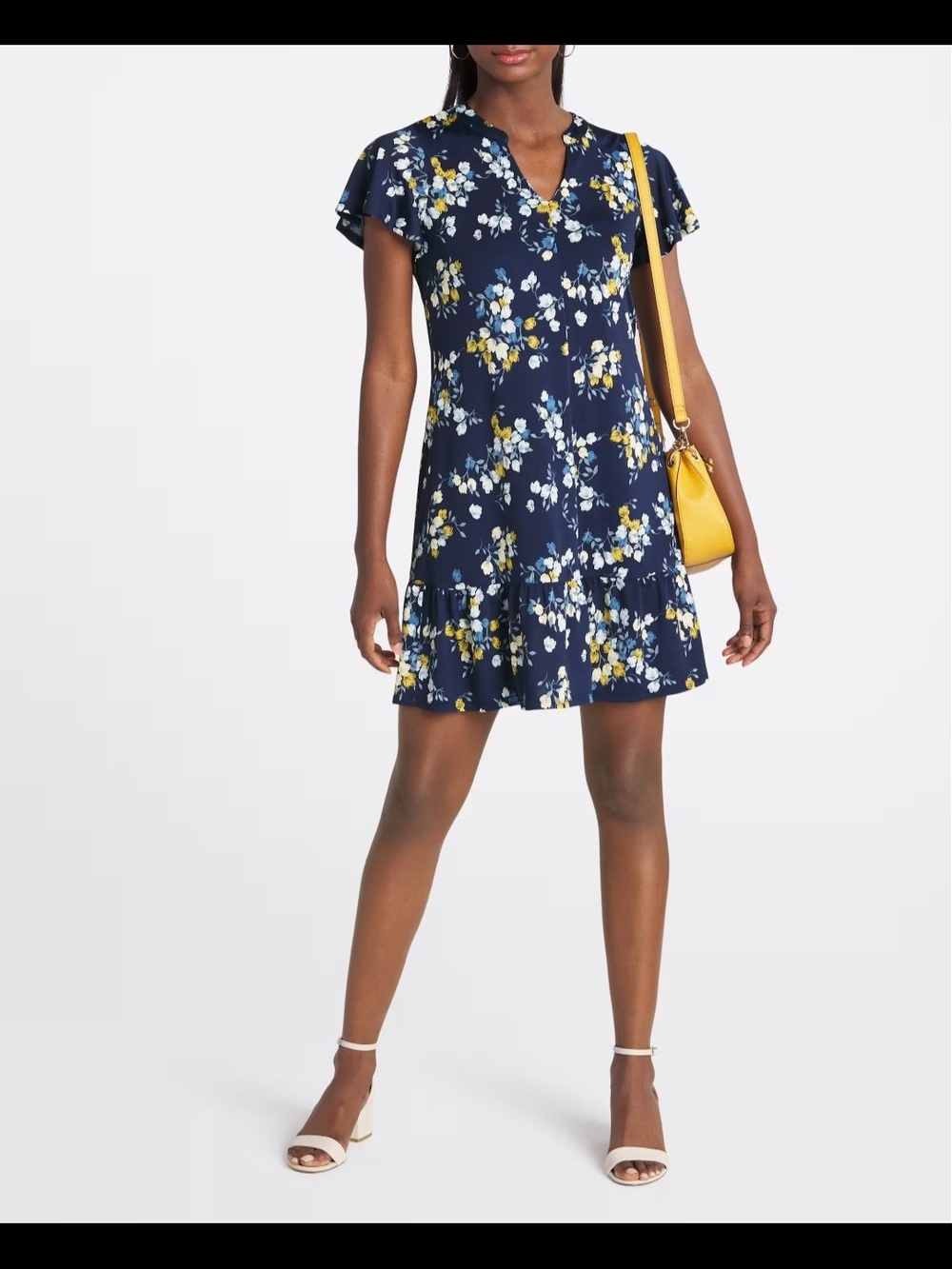 Jule Knit Navy Floral Mini Dress